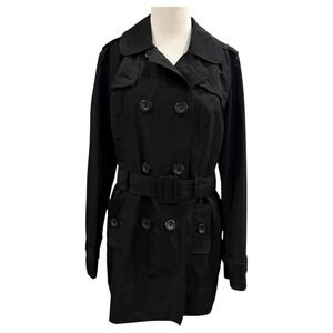 Relativity Women's Lined Double Breasted Belted Windbreaker/Rain Trench coat Med